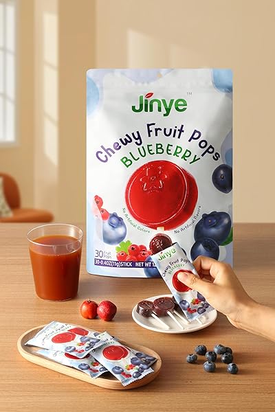 CHEWY BLUEBERRY FRUIT POPS – PURE, NATURAL SNACK WITH HAWTHORN & FREEZE-DRIED BLUEBERRIES- NO ARTIFICIAL COLORS OR FLAVORS, 100% GENUINE FRUIT BLISS (330G, BLUEBERRY)