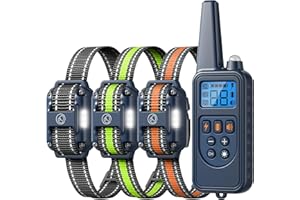 Heaflex Shock Collar with Remote, Dog Training Collar, 4 Training Modes with Beep, Vibration, Safe Shock, Led Light, 2600 ft Wireless Range, Rechargeable for 3 Dogs, Small Medium Large 5-120Lbs