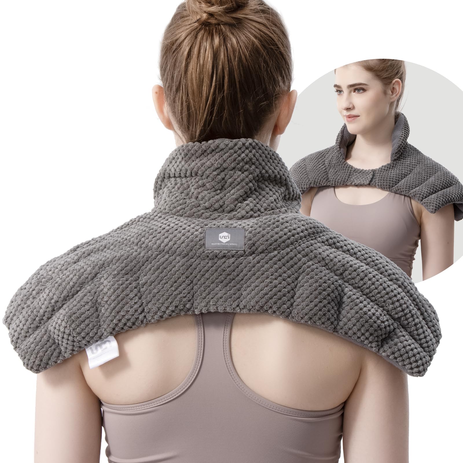 UNCN Large Wheat Bag Microwavable for Neck and Shoulder | Microwave Heat Pad for Pain Relief Shoulder Neck Warmer with Natural Heat Therapy