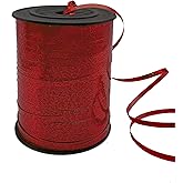 500 Yards Curling Ribbon-Balloon String for Birthday Gift Wrapping,Festival Party Decor,Ribbons & Bows for Christmas New Year Gifts Supplies (Laser Red)