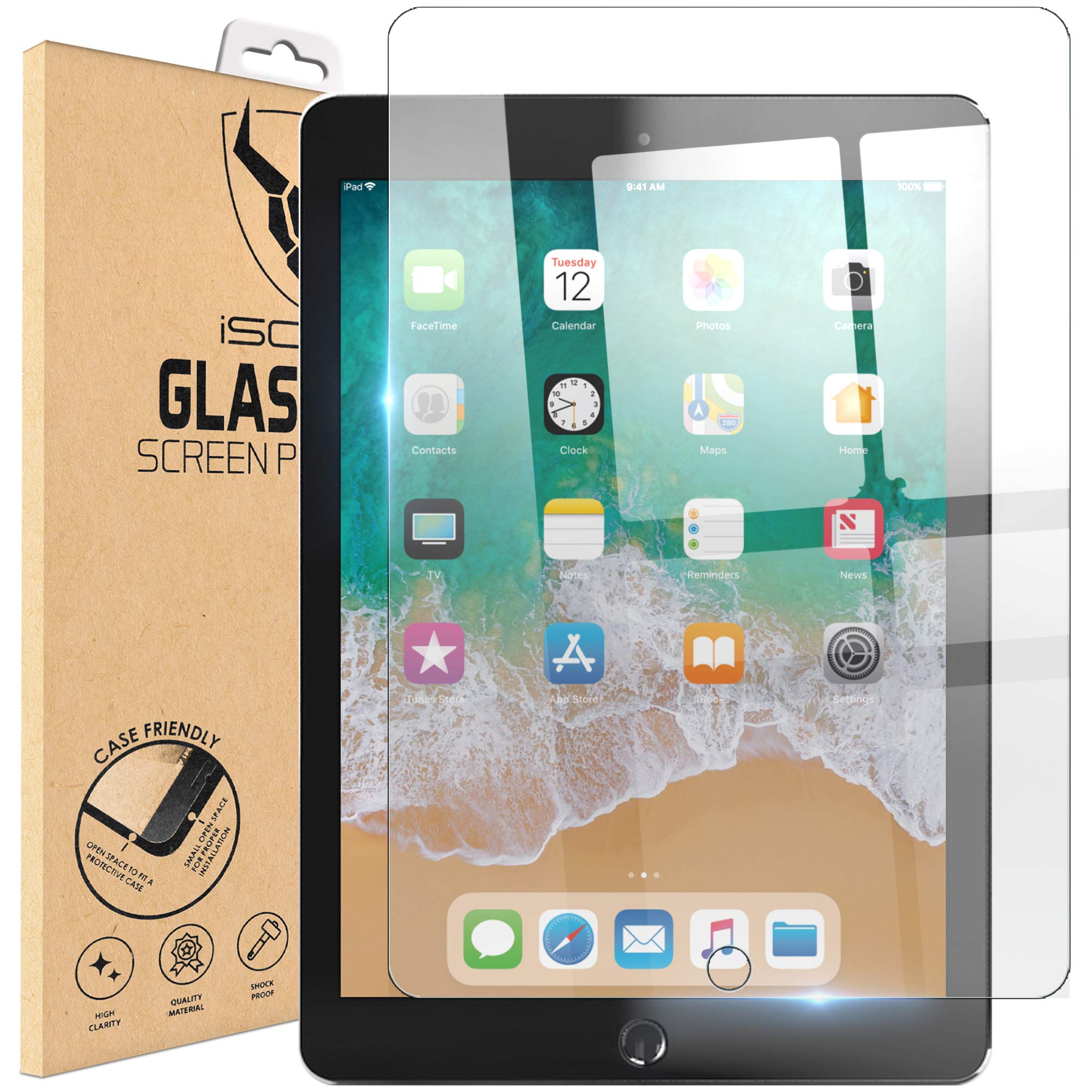 iSOUL [2 Pack] Screen Protector For Apple iPad Mini Screen Protector, Shatterproof Protection Tempered Glass Film For iPad Mini 2, iPad Mini 3 [3D Touch] [Ultra Strong] Apple Pencil Compatible 9H HD