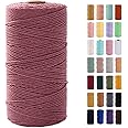 MAOQIAN Vintage Pink Macrame Cord 2mm x 220Yards,Colored Cotton Rope Colorful Cotton Cord Soft Craft Cord Twine for Wall Hanging Plant Hangers Crafts Decorative Projects