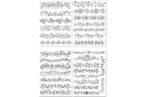 PRESSINART 30Pcs Embroidery Paper Flowers Water Soluble Embroidery Designs Floral Lace Trimming Theme Stick and Stitch Wash A