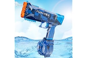 Funwee Electric Water Gun for Adult & Kid, Most Strongest Water Pistol Long Range 28-32 FT, Powerful High Powered Automatic Classic Squirt Gun Fully Auto Water Blaster, Swimming Pool Outdoor Toy Game