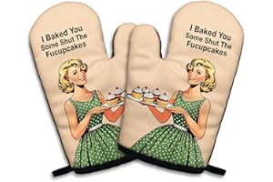 zcyhtqp, I Baked You Some Shut The Fucupcakes, Funny Silicone Non-Slip Oven Mitts and Pot Holders Sets of 2, Bake Lover Gift,