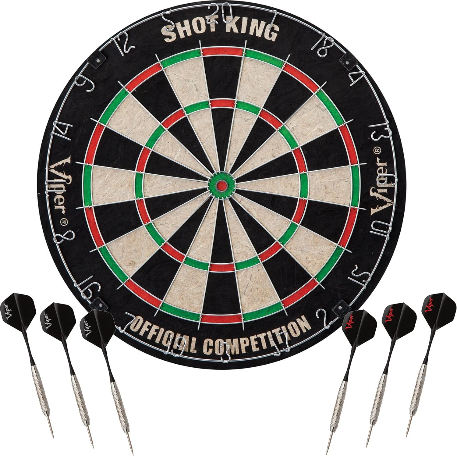 Viper Stadium Cabinet & Shot King Sisal/Bristle Dartboard Ready-to-Play Bundle: Elite Set (Shot King Dartboard, Darts, Shadow Buster and Laser Throw Line) : Sports & Outdoors