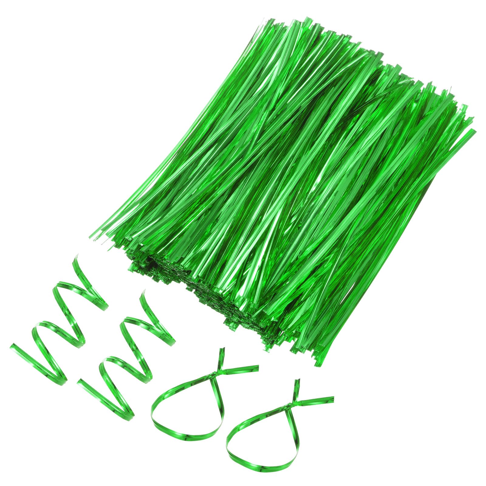 M METERXITY 800-Pack Metal Twist Ties, 15cm Metallic Twists Tie for Christmas/Party Decoration/Garden Plant/Gift Wrapping/Bread/Cake/Pops Candy Bags, Reusable Twisty-Ties [Green]