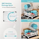 MAJALiS Dish Drying Rack 2-Tier with Drip Tray Utensil Holder White view 3