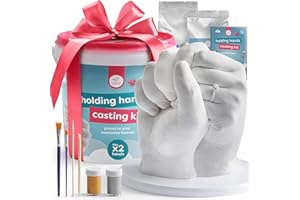 chuckle Holding Hand Casting Kit for Couples with Base & Paints, Hand Sculpture Hand Molding Kit, Hand Mold Kit Couples Activities - Gift for Fathers Day, Women for Wedding, Anniversary, Valentines
