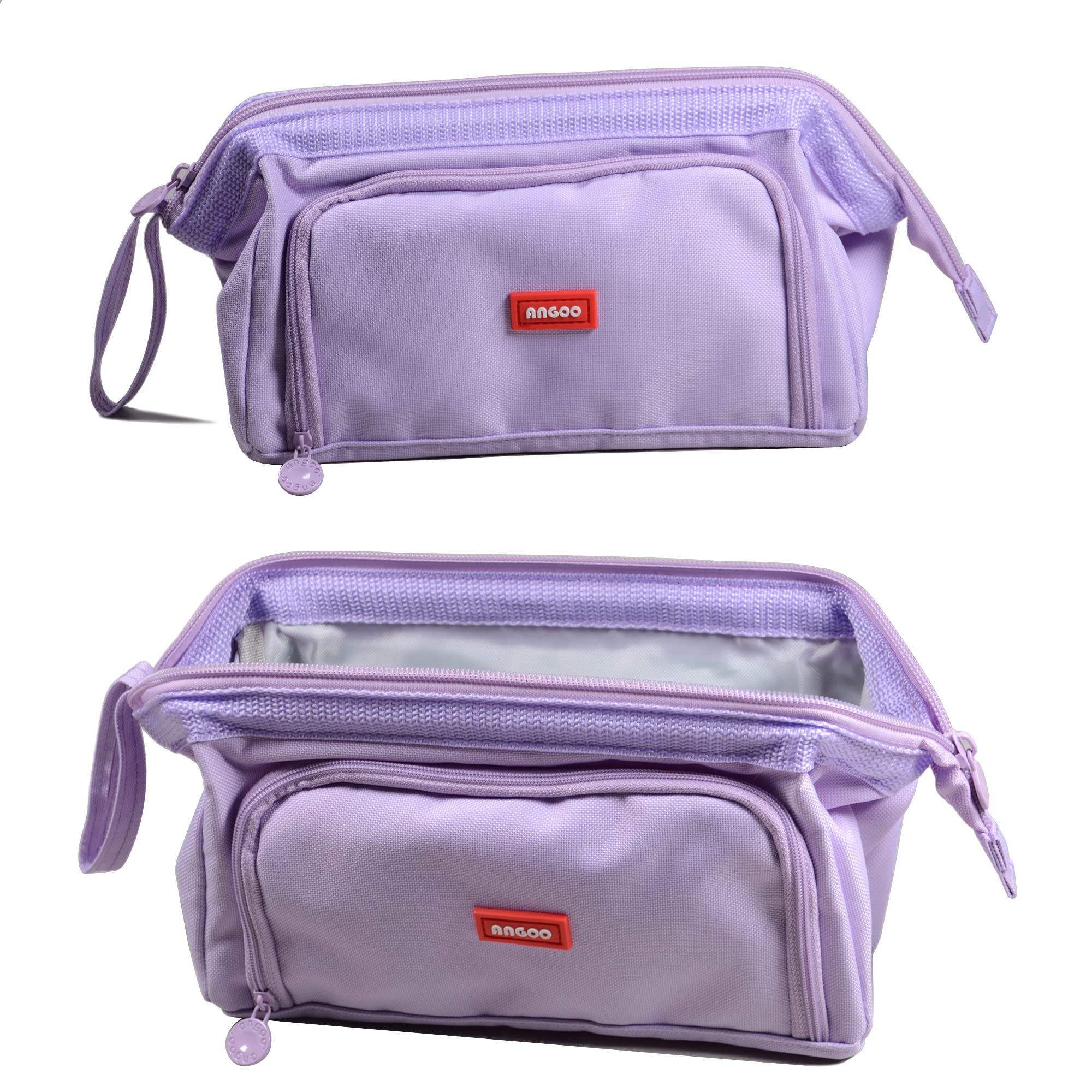 Large Pencil Case Big Capacity Pencil Bag Portable Pencil Case School Supplies Suitable for Middle High School College Students Girls Boys Teen Storage Organizer Gift (Purple)