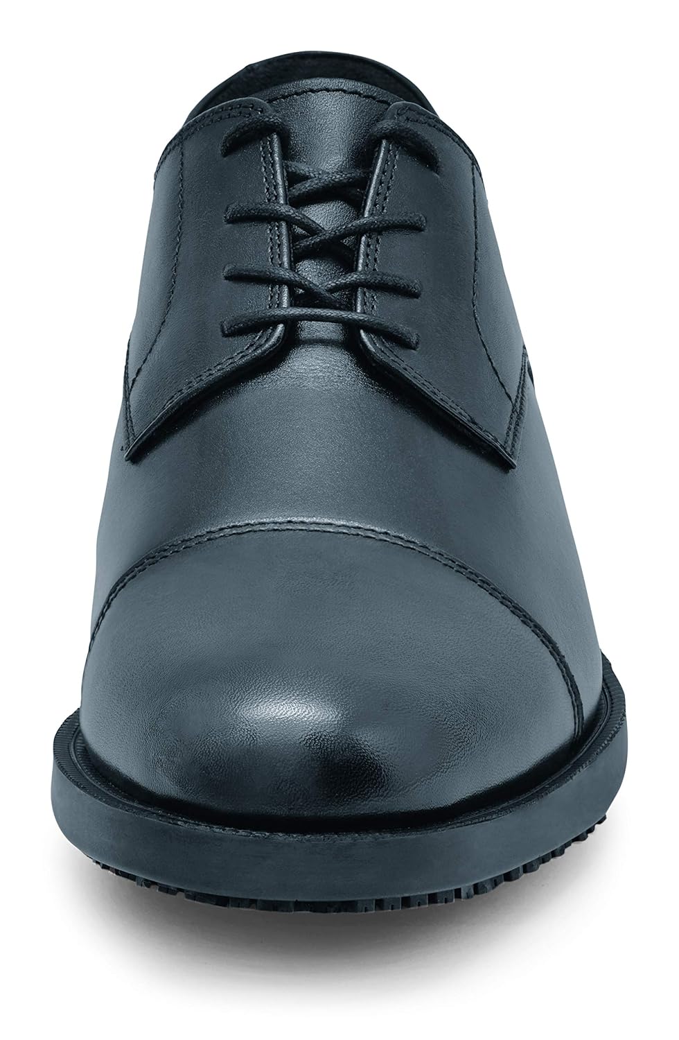 Shoes for Crews Senator - Comfortable Leather Work Shoe, Cushioned Insole, Slip-Resistant Outsole, Classic Office Style - for Men Black - Image 3