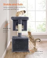 Feandrea Cat Tree Tower 101 cm XL Smoky Grey PCT614G01 20 kg view 9