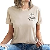 Custom Mrs Shirt Bridal Shower Gift Bachelorette Party Shirt Engagement Gift Bride Tee Custom Date Wedding Shirts Personalized Mrs Tshirt Multicolor