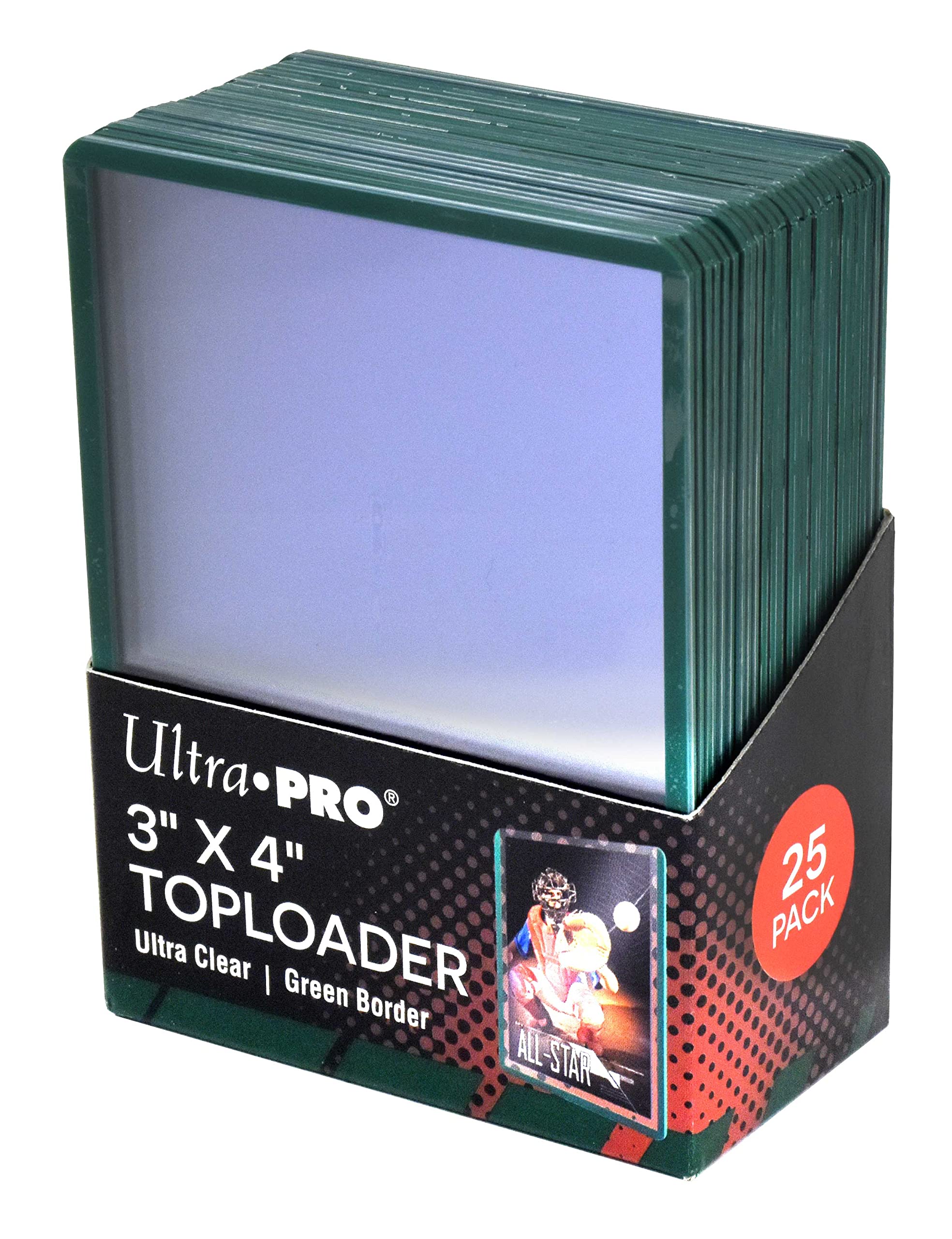 Ultra Pro 84916 3" x 4" Green Border Toploaders (25ct)