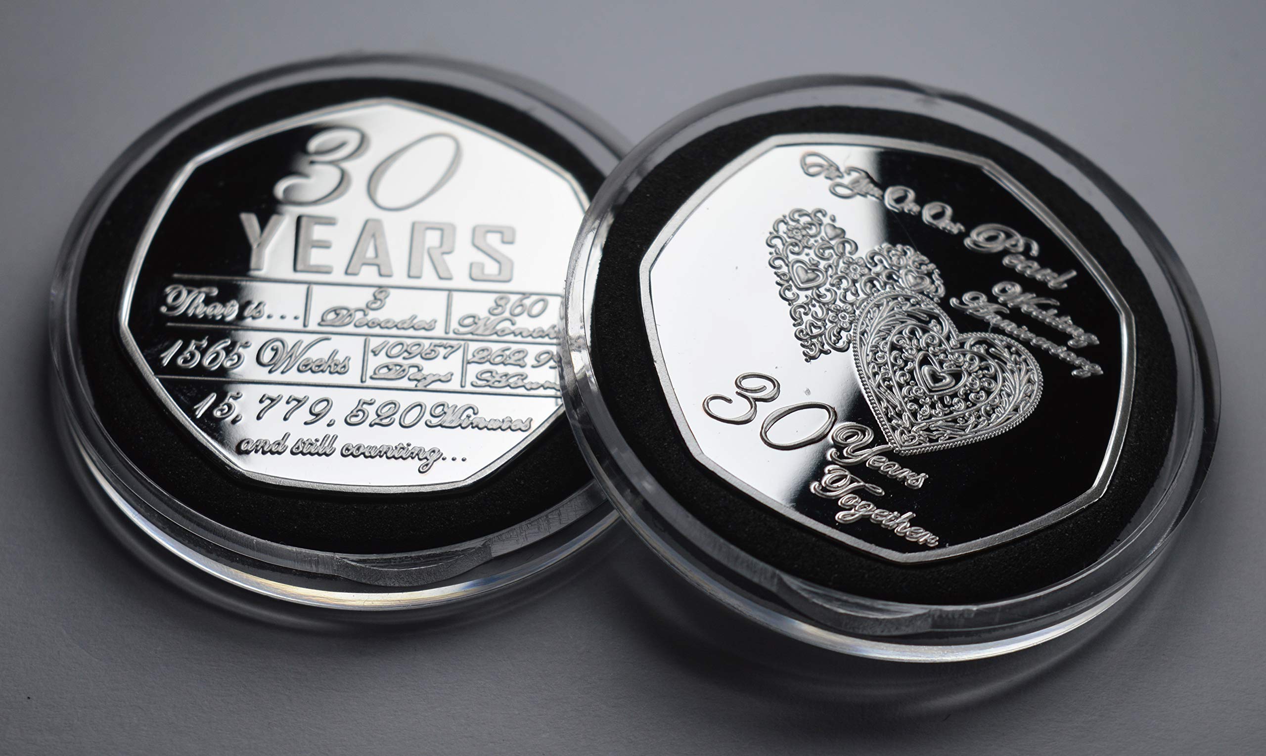 The Commemorative Coin Company For You On Our 30th PEARL WEDDING ANNIVERSARY Silver Commemorative in Capsule. Gift/Present Husband/Wife. 30 Years Together
