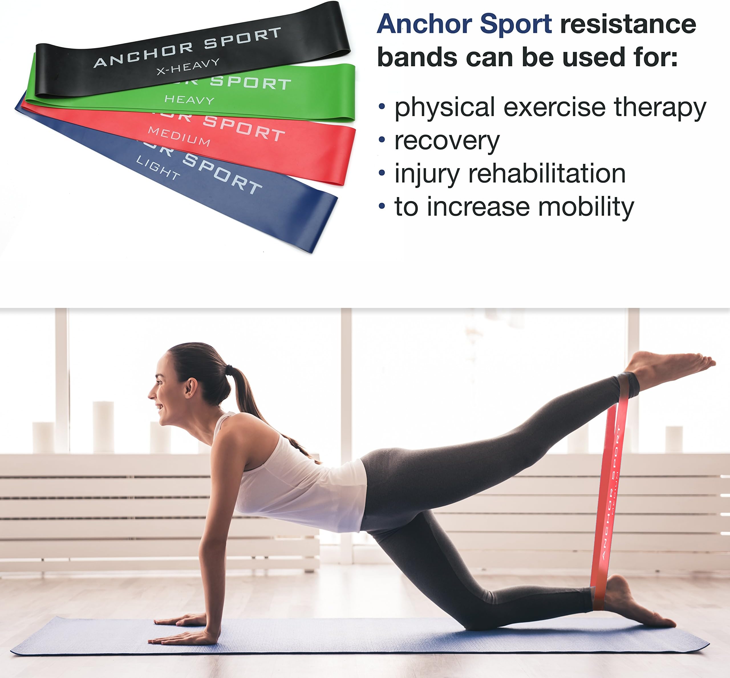Best Resistance loop bands- Set of 4 Premium Exercise Bands – Great Equipment for Cross fit Workout - Great for Improving Mobility & Strength, Yoga, Pilates or for Injury Rehabilitation - 12x2 Inches
