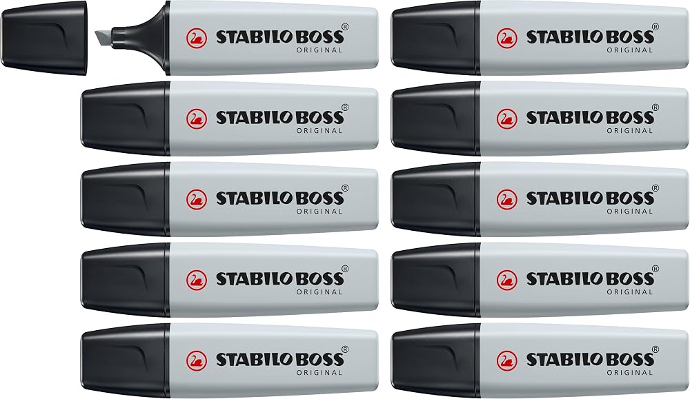 Stabilo Boss Original Pastel Highlighter 10 Pack Dusty Grey