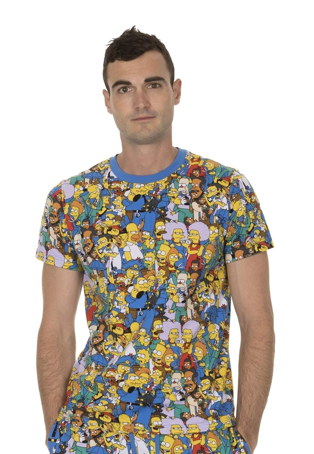 Buy The Simpsons Multi Character Collage Blue Tshirt Tee (Adult X