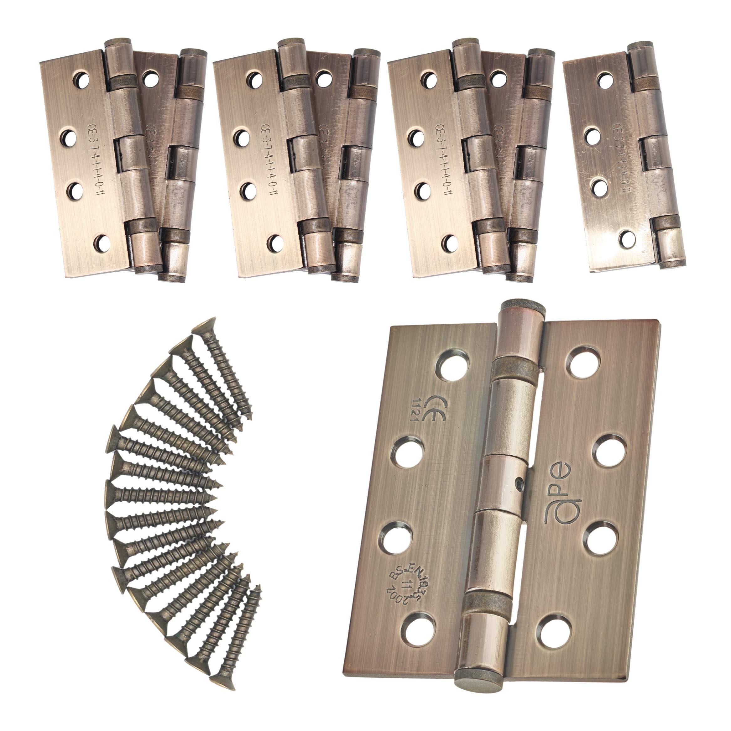 Door Hinge 4" / 102mm Antique Bronze Ball Bearing Washer CE Grade 11 for Fire Door 4 Pair