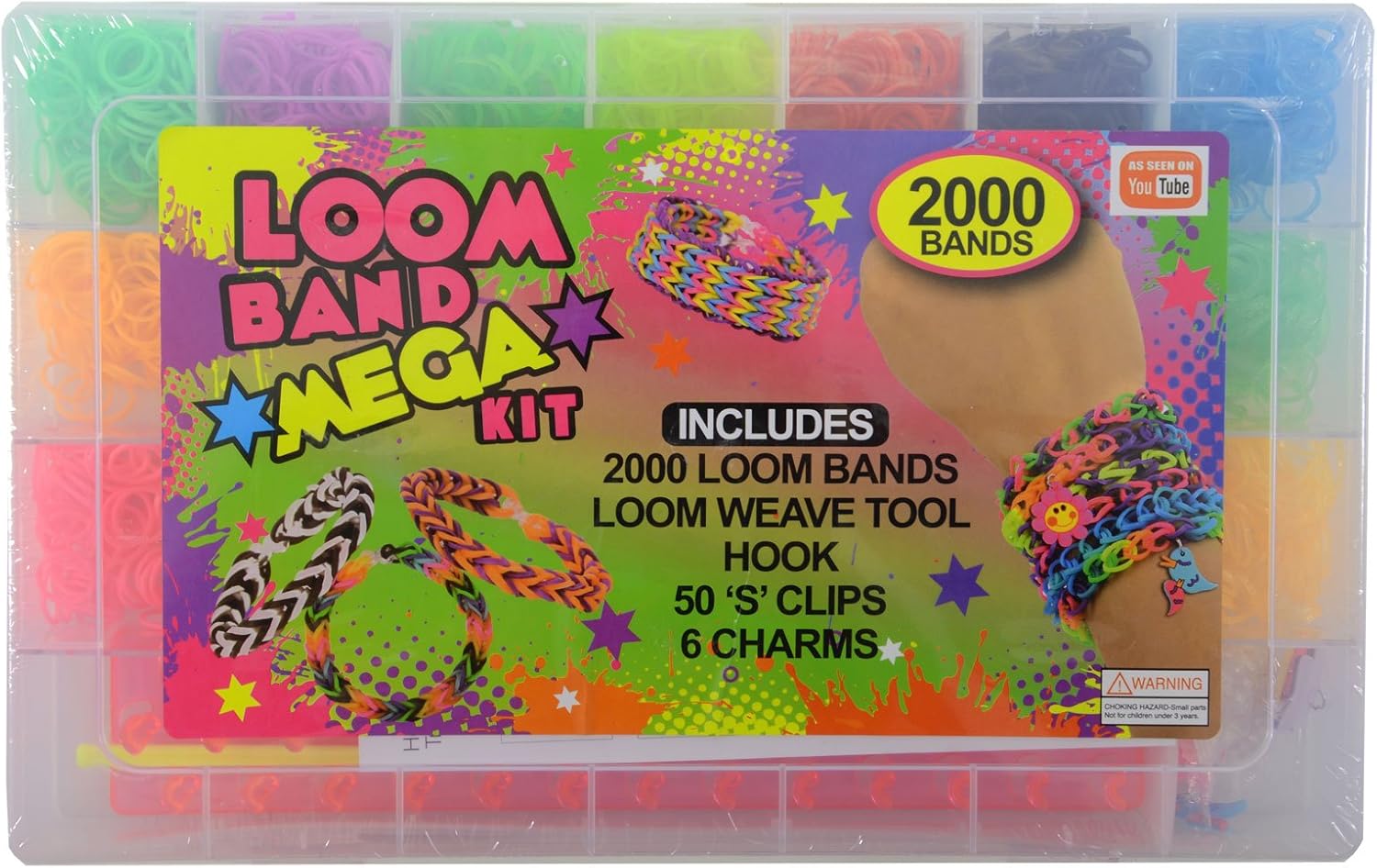 Childrens Loom Band Mega Kit With 2000 Bands Fashion Bracelet Jewellery