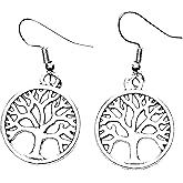 Silver tree of life earring