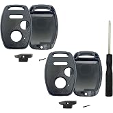 2PCS Horande Replacement Key Fob Cover fit for 2003-20013 Honda Civic Pilot URV Accord Ridgeline Odyssey 2005-2009 CR-V Keyless Entry Key Fob Shell