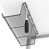 Univivi 2pk Under Desk Cable Management Tray Metal Wire Basket Organizer Black view 6