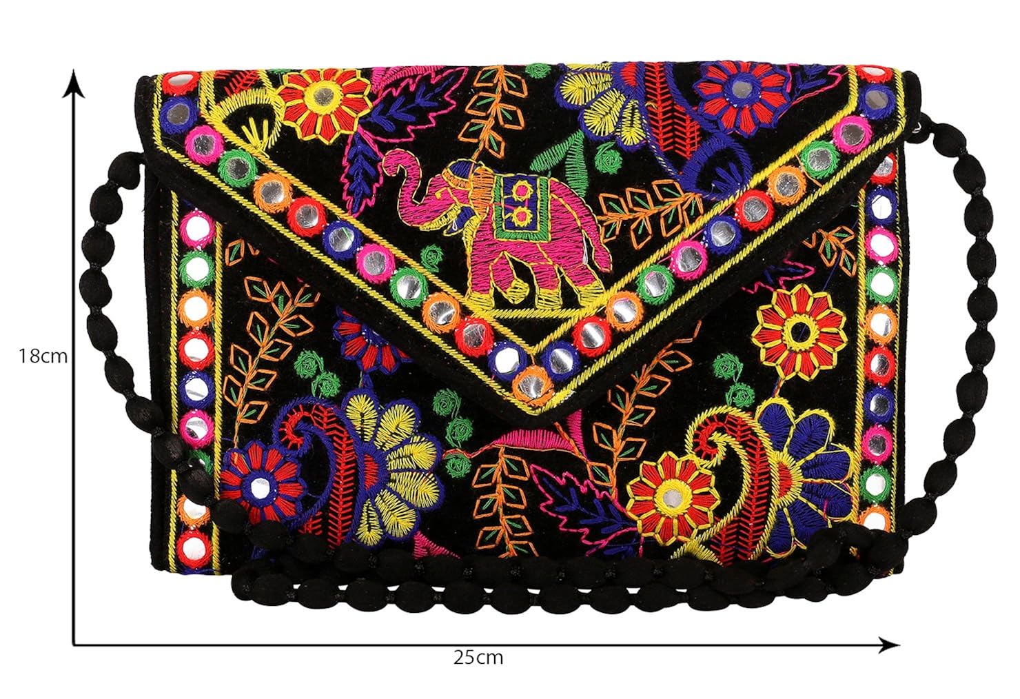 craft trade handmade designer embroidered rajasthani clutch bag for women's