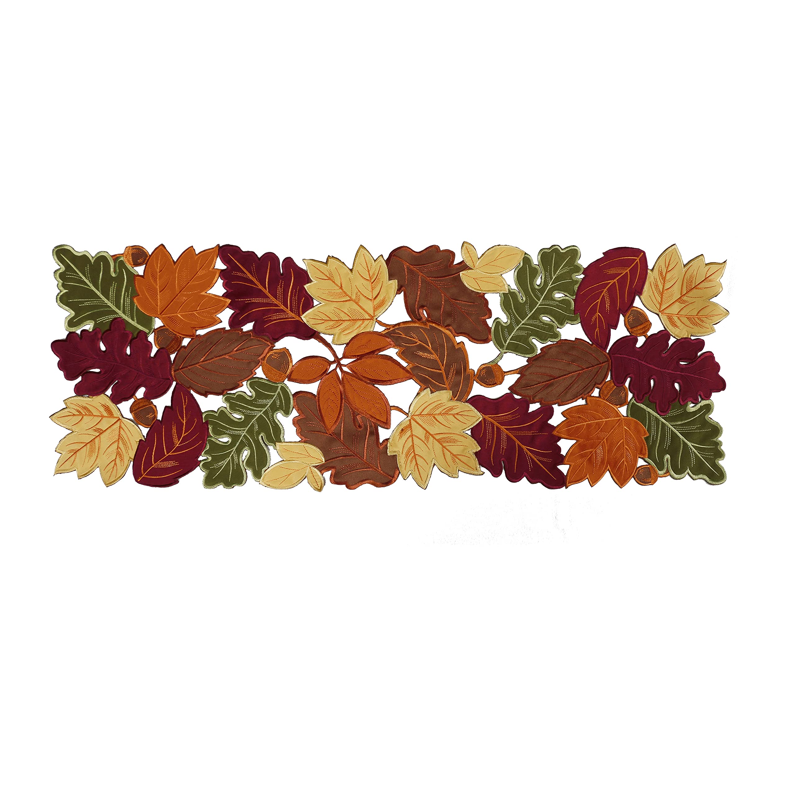 Photo 1 of OWENIE Thanksgiving Runner, Fall Leaf Table Runner for Autumn Home Decorations, Fall Table Centerpieces, Embroidered Cutwork Farmhouse HarvestMaple Leaf Runner, 13 Inch x 36 Inch