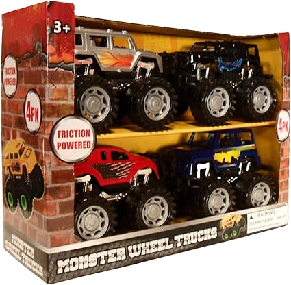 Amazon.com: Juego de juguetes de Navidad para camión, 4 piezas, color azul, gris, rojo, negro, monstruo, juguete para camión, pequeño, moderno, de última hora, regalo para niños menores de 20 dólares 2018