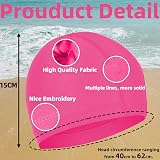 Olicky 2 Pcs Elastic Swim Cap Comfortable Non-slip Lightweight Rose Pink view 2