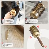Olivia Garden Expert Blowout Shine 65 Ceramic Round Brush Gold Brown view 4