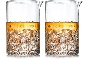 SOUJOY 2 Pack Cocktail Mixing Glass, 25oz/750ml Crystal Martini Stirring Glass, Bar Mixing Pitcher with Weighted Bottom for B