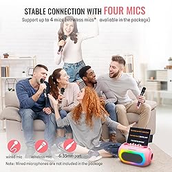 SUDOTACK Karaoke Machine for Adults Kids with 2