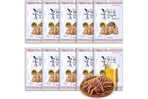 CUTIE MANGO Korea Dried Squid Original 15g x 10Packs (Total 5.2oz) Korean Flavorful Snack Grilled Sliced Butter Squid Jerky Chewy Treats K-Food Travel Camping Party Share Snacking Over Flower 꽃보다 오징어