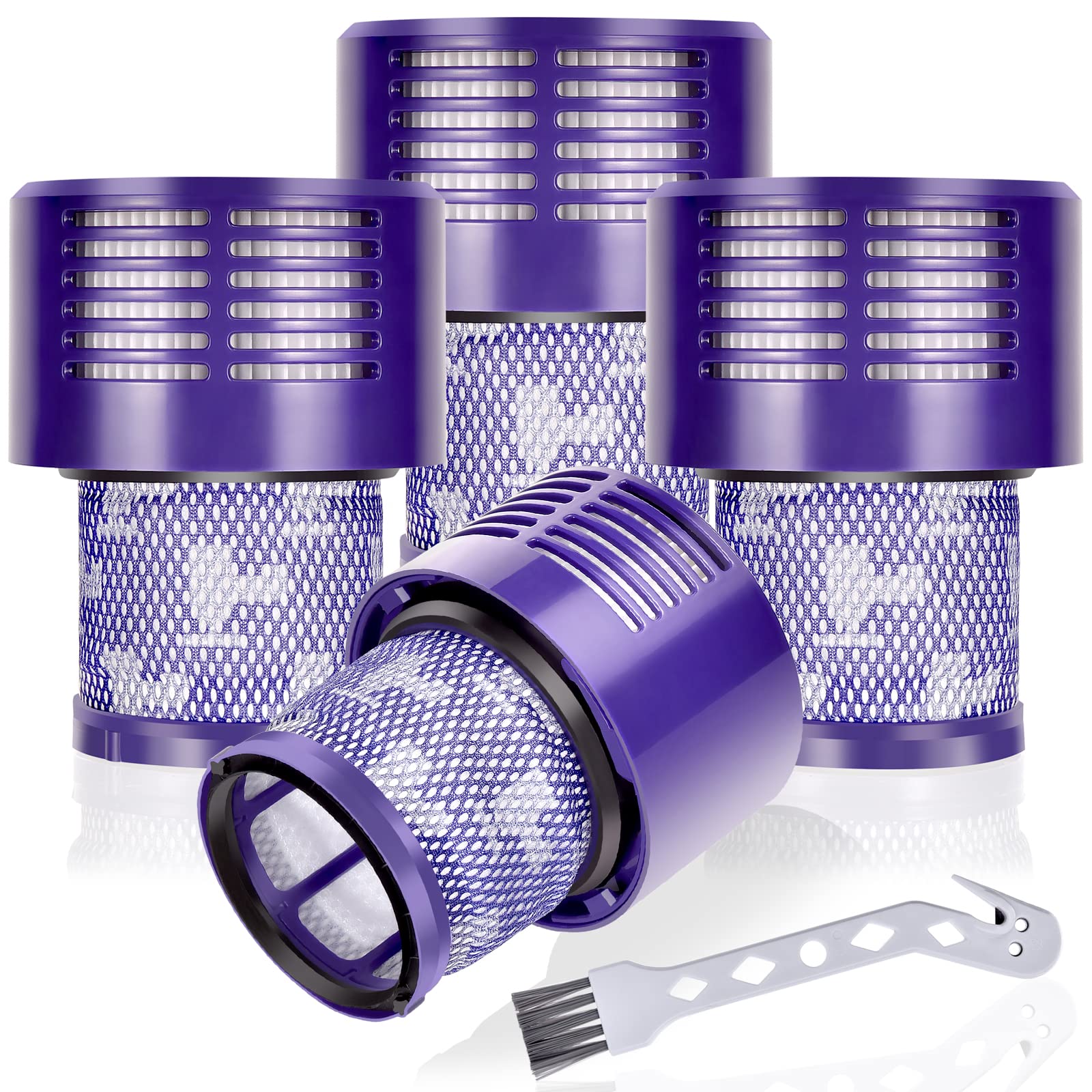 Leadaybetter 4pack Washable Hepa Filter Replacements for Dyson V10 SV12 Cordless Vacuum Cyclone Animal Absolute Total Clean Cordless Vacuum Cleaner, Replace # DY-969082-01