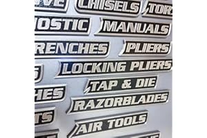 Tool Box Magnets, 60Pcs Silver Magnetic Name Tags Embossed Magnetic Tool Box Labels and Toolbox Drawer Tags for Garage Worksh