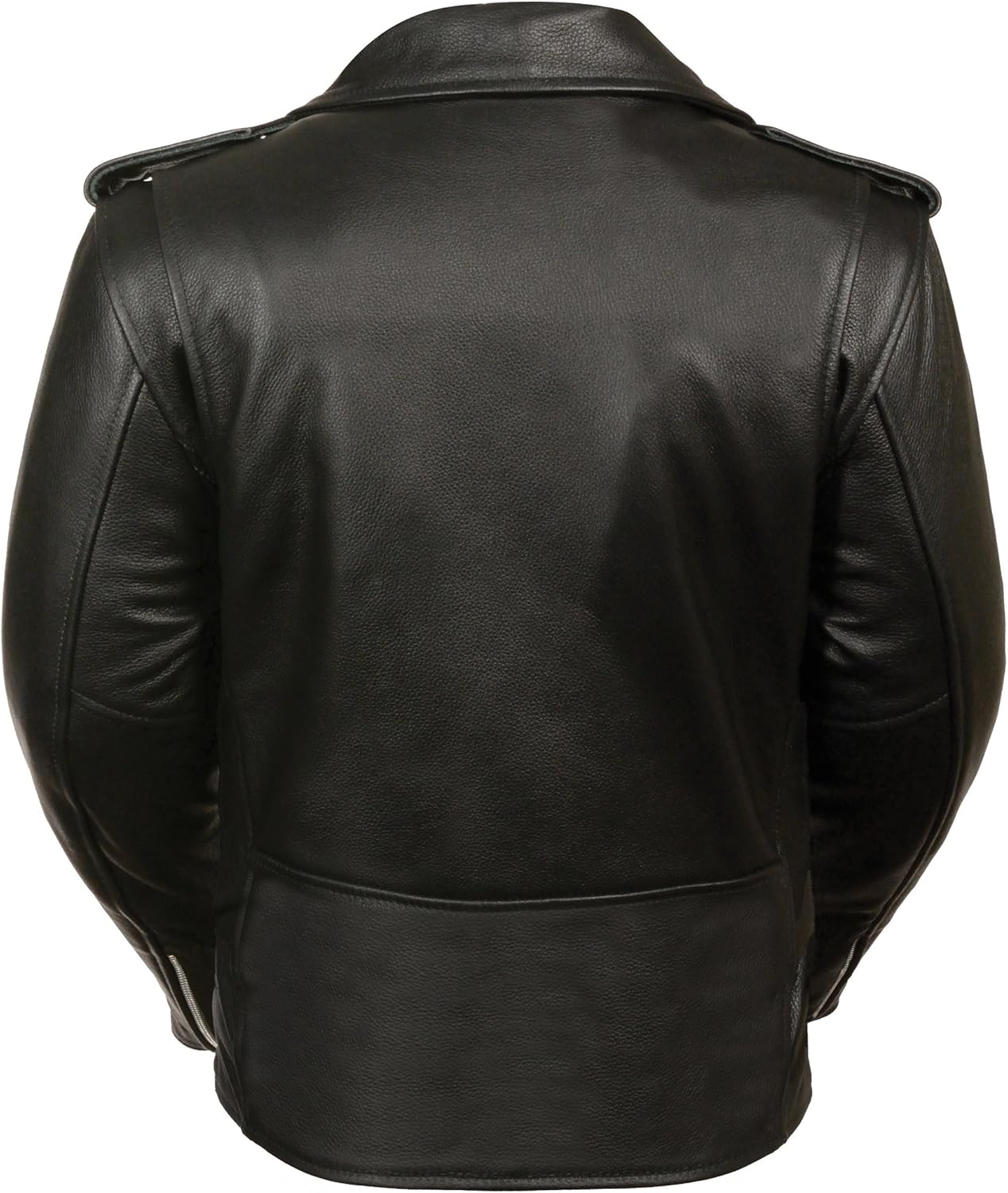 Ladies Leather Motorcycle Leather Jacket Plain Sides: Clothing