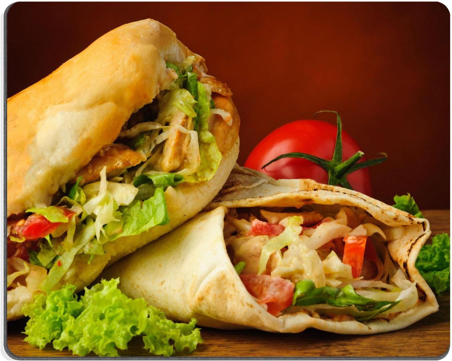 Liili Mouse Pad Natural Rubber Mousepad IMAGE ID: 22306419 still life with turkish doner kebab and shawarma