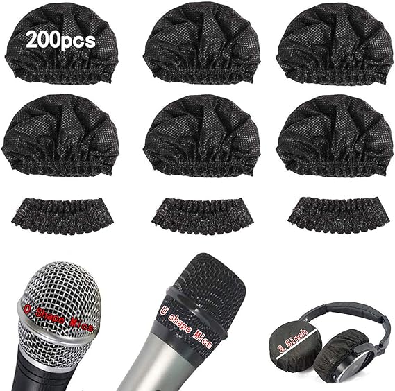 200 PCS Microphone Cover Disposable,NonWoven Fabric Mic Cover,for