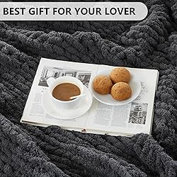 L'AGRATY Chunky Knit Blanket Throw - Soft Chunky