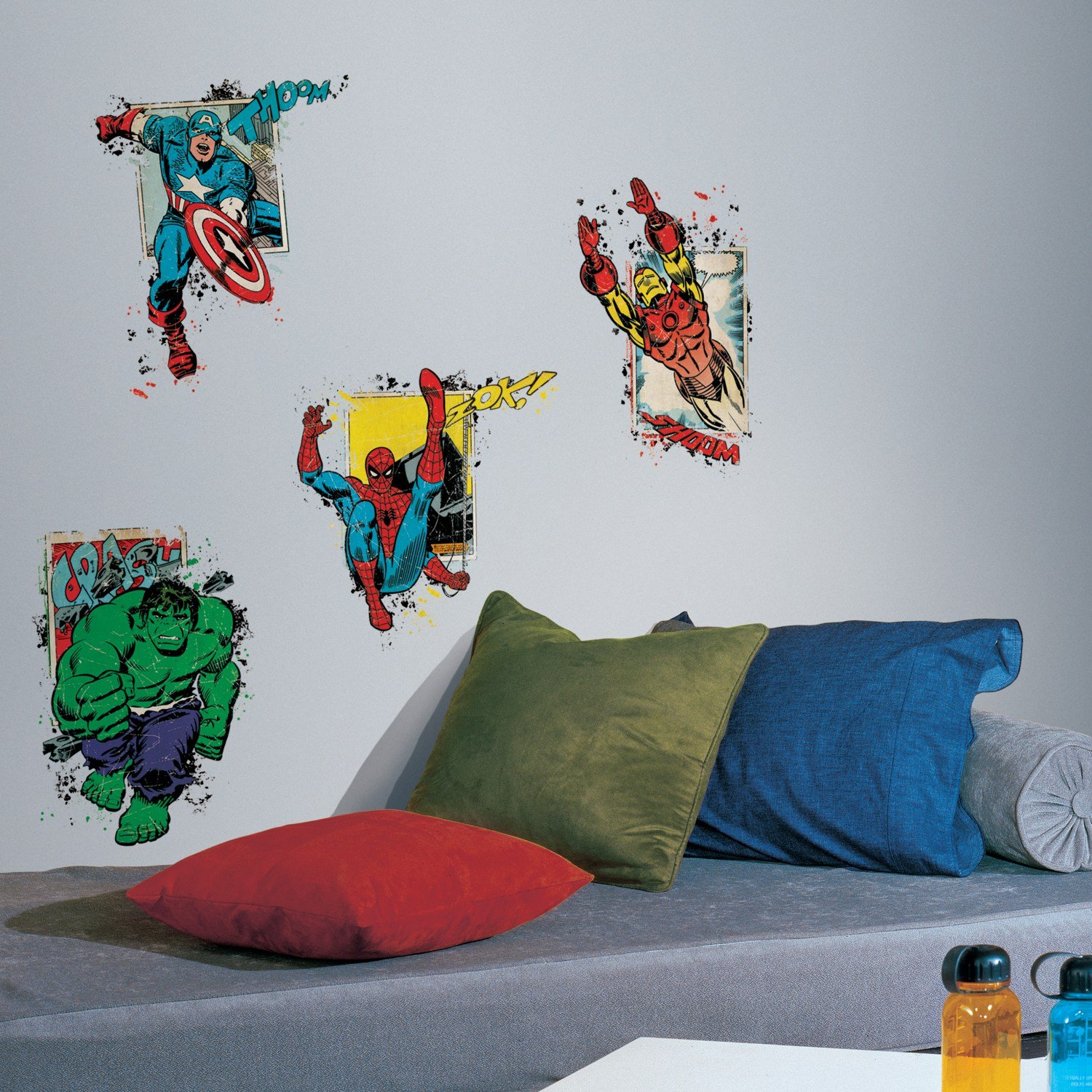 Amazon Com N2 4 Piece Kids Red Blue Green Avengers Wall