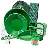 Compact Gold Prospecting Kit with 12" Pocket Sluice Box – Includes Miner’s Moss, Gold Trap Mat, Classifier Pan, Vials, and To