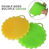 AphroD Silicone Dish Scrubber Dishwashing Cleaning Brush - 2 PCS Random Color (Orange/Green/Blue)