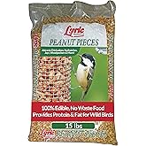 Lyric Peanut Pieces Wild Bird Seed - Shelled Peanuts Bird Food, 15 lb. Bag | Song bird seed for outside feeders attracts titmice, woodpeckers, chickadees, &amp; more, unsalted peanuts for backyard birds
