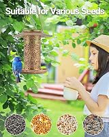 HouseSapp Solar Bird Feeder Outdoors Hanging 2.5LBs Metal Garden Lantern view 8