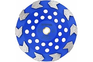 ACTINTOOL 7 in. x 7/8-5/8 in. Non Threaded 10 Pcs Arrow Segments Grinding Cup Wheel for for Concrete Epoxy Glue Mastic Paint and Coating Removal(7/8"-5/8" Non-Threaded)