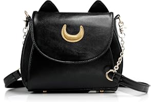 Oct17 Moon Luna Design Purse Kitty Cat satchel shoulder bag Designer Women Handbag Tote PU Leather Sailer Style