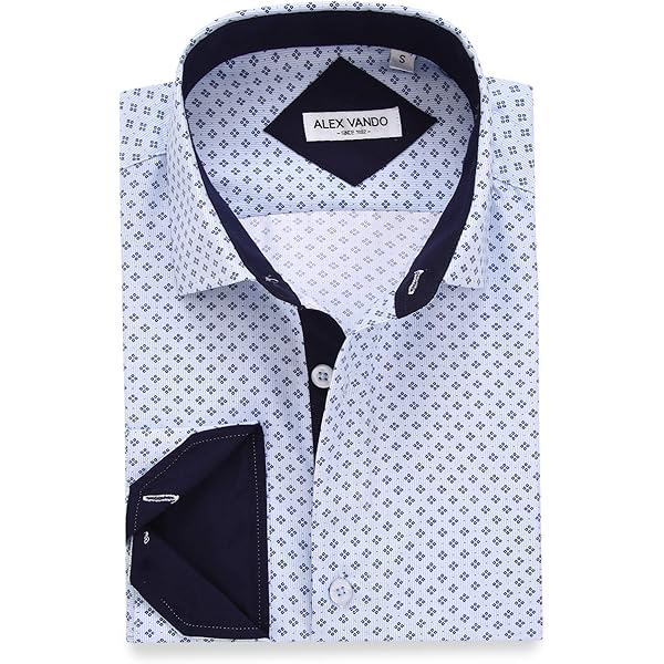 JF J.Ferrar Mens Blue Medallion Slimfit Stretch Long Sleeve Shirt Dress  Shirt 14-14.5 32-33 at Amazon Men's Clothing store