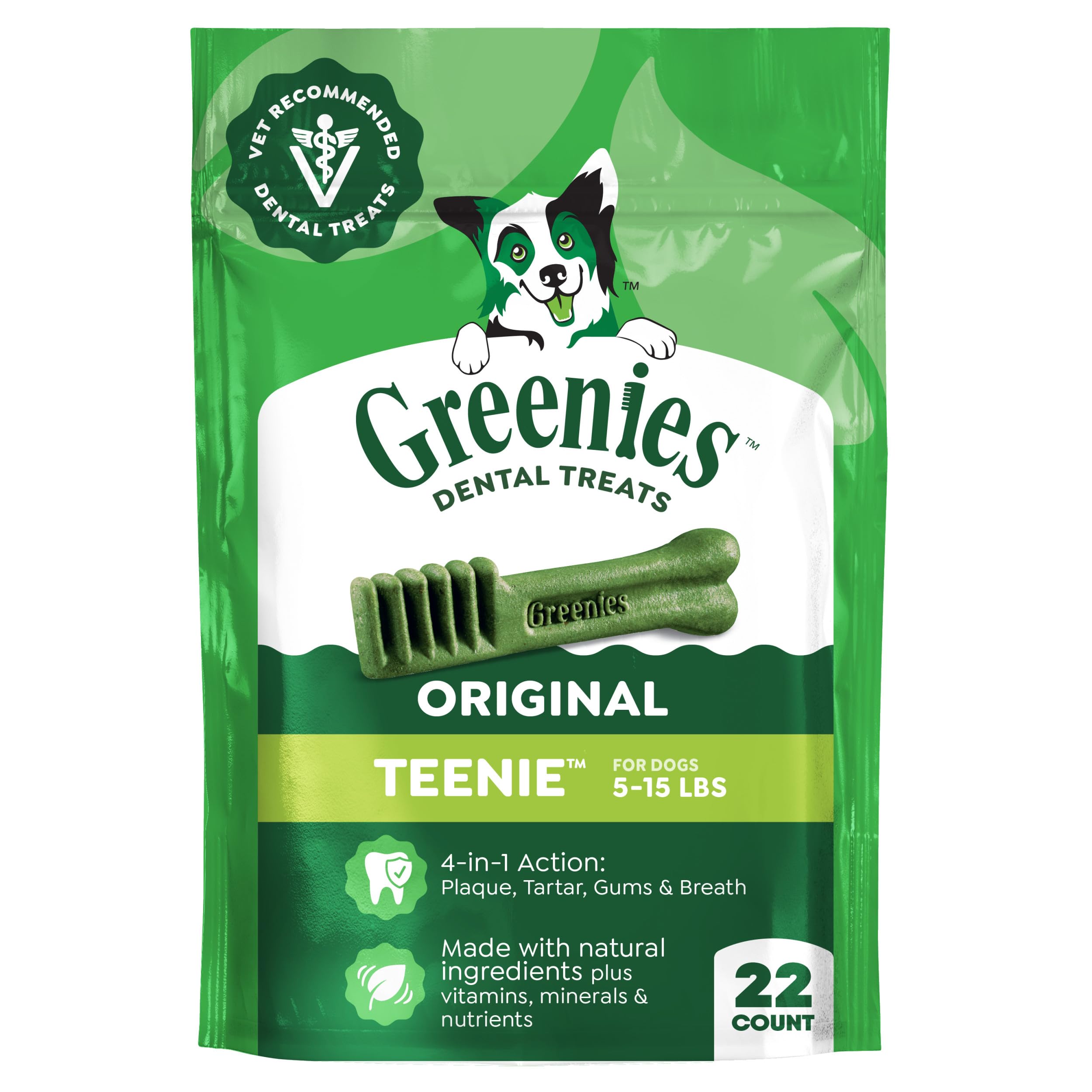 Greenies Dental Chews TEENIE Treats for Dogs - Mini TREAT-PAK Package 6 oz. 22 Treats